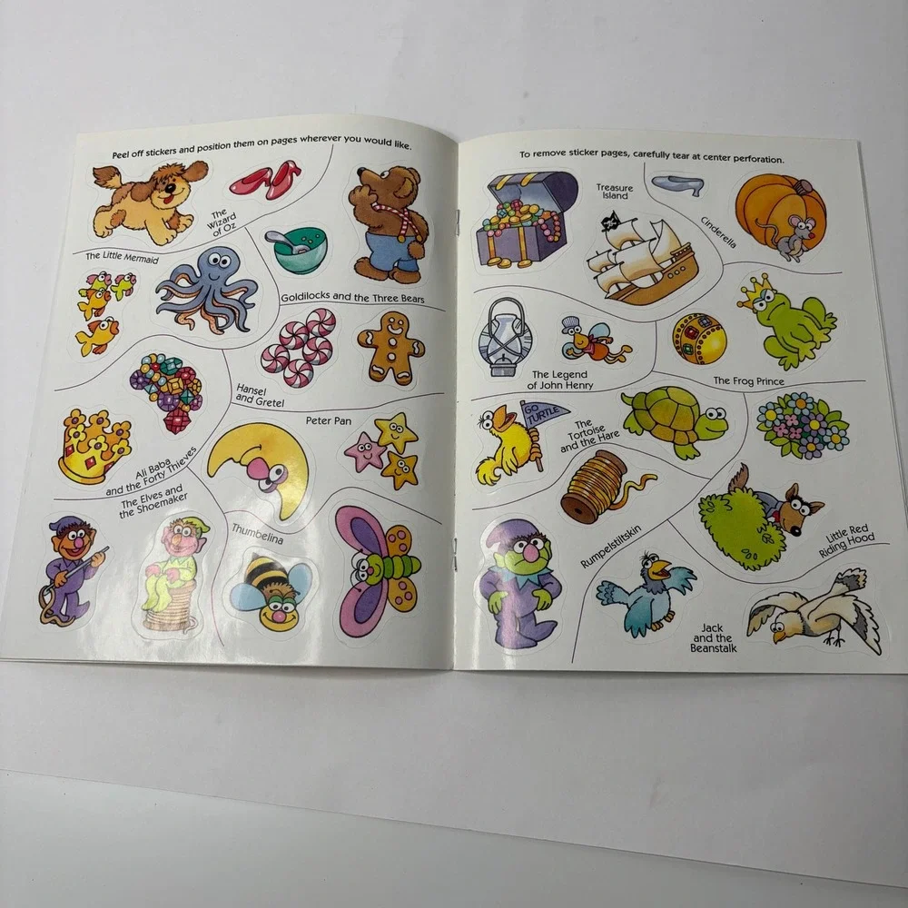 Vintage 1995 Sesame Street Sticker Book Storybook Fun Wizard of Oz Golden‎ Books
